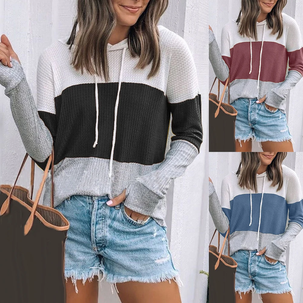 Стильные женские толстовки свитшоты Осенние Пуловеры с длинным рукавом цветными