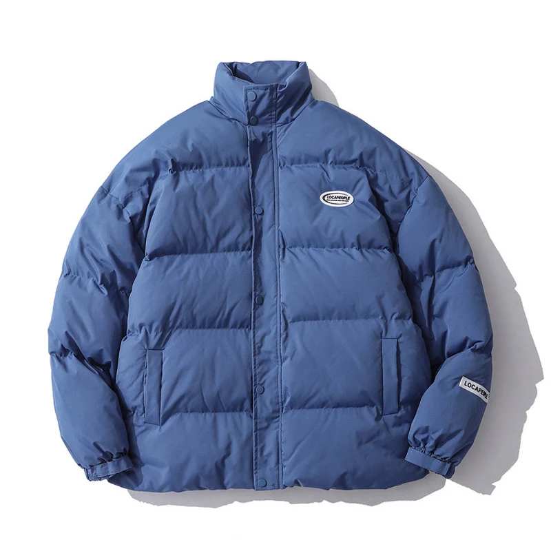 

2021 Men Parka Jacket Hip Hop Streetwear Plain Harajuku Padded Jacket Coat Cotton Casual Winter Windbreaker Jacket Coat Warm