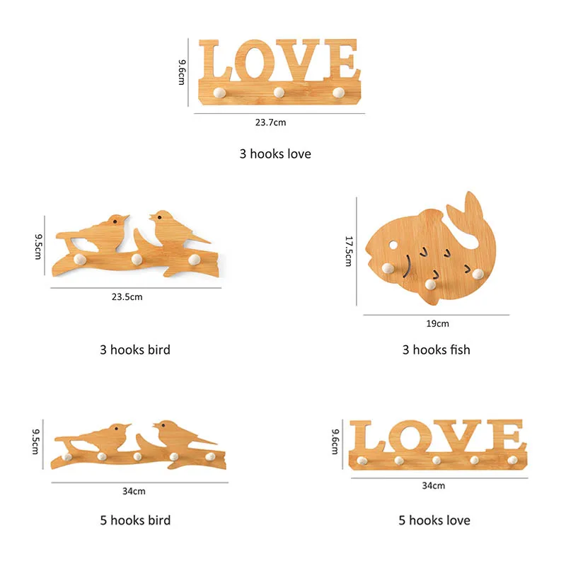 

Self Adhesive Door Hook Multifunction Key Towel Hooks Durable Portable Wooden Clothes Sticky Hangers Space-saving