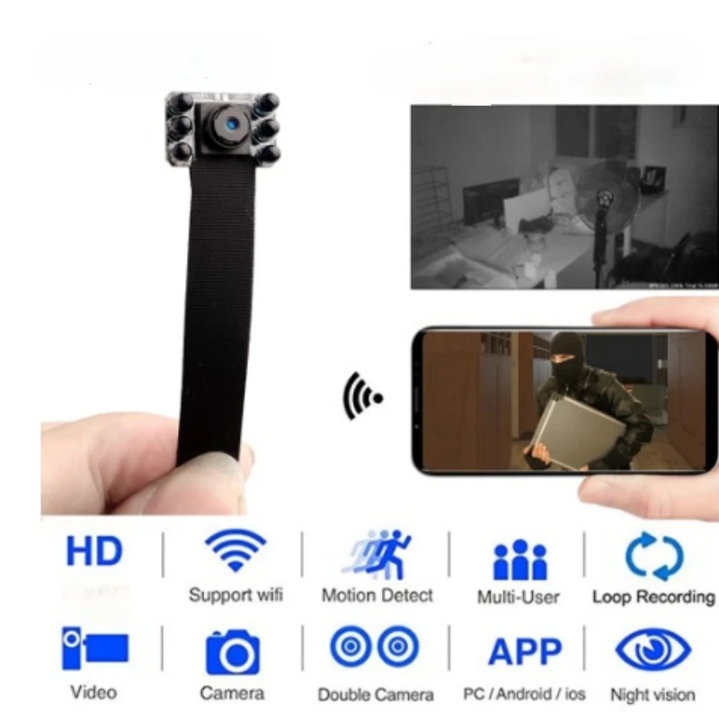 

Сетевая камера с дистанционным подключением 4K Wi-Fi Веб-камера IP P2P широкоугольная/Ночное Видение мини беспроводная Wi-Fi камера с датчиком движ...