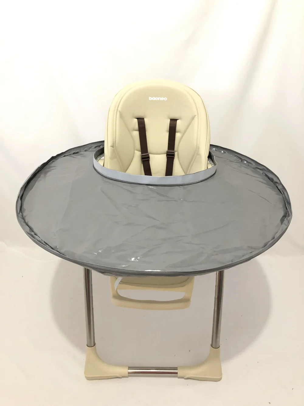 Gray Saucer Роскошный Материал TPU для ребенка BLW самостоятельное Кормление анти-грязный артефакт детский обеденный стул нагрудник поднос коврик блюдце - Цвет: Gray Saucer