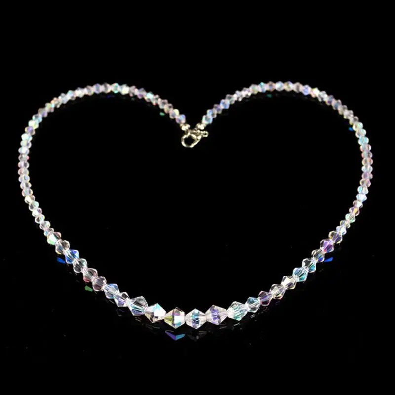Элегантное Радужное ожерелье с кристаллами Авроры Чокеры для женщин модные
