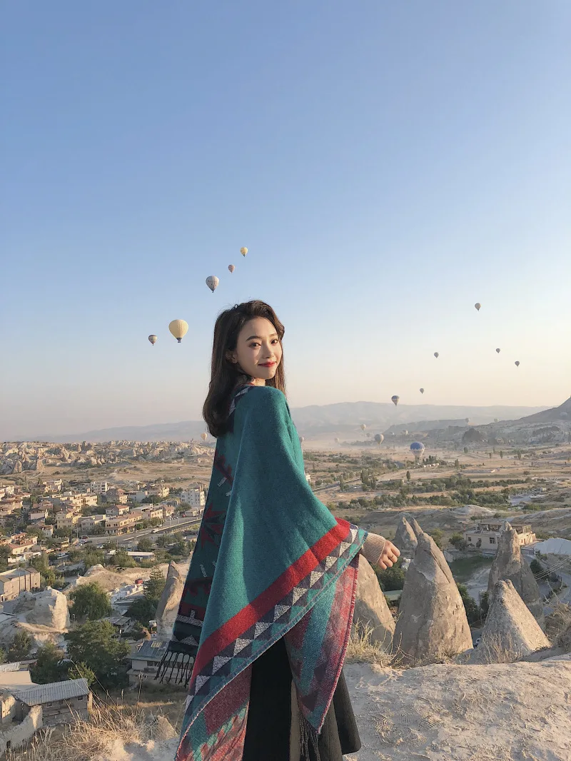 VANOVICH Непал Туризм этнический Ветер разделение теплый шарф Толстая шаль 2022 осень