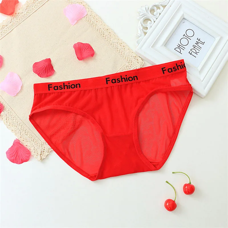 CP028 10 pcs/lot Plus Size Panties Transparent Women Underwear Mesh Lace Sexy Briefs Ladies Tempting Lingerie Knickers | Женская одежда