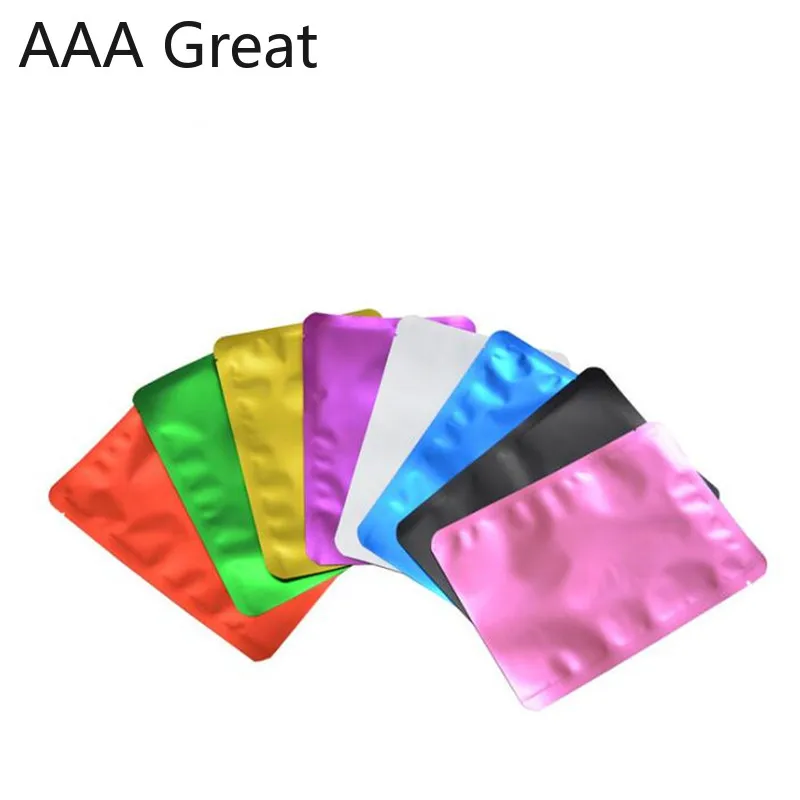 

100Pcs/Lot Matte Flat Aluminum Foil Bags Eye Mask Bag Open Top Colorful Mylar Packaging Cosmetics Food Storage Pouches 12x18cm