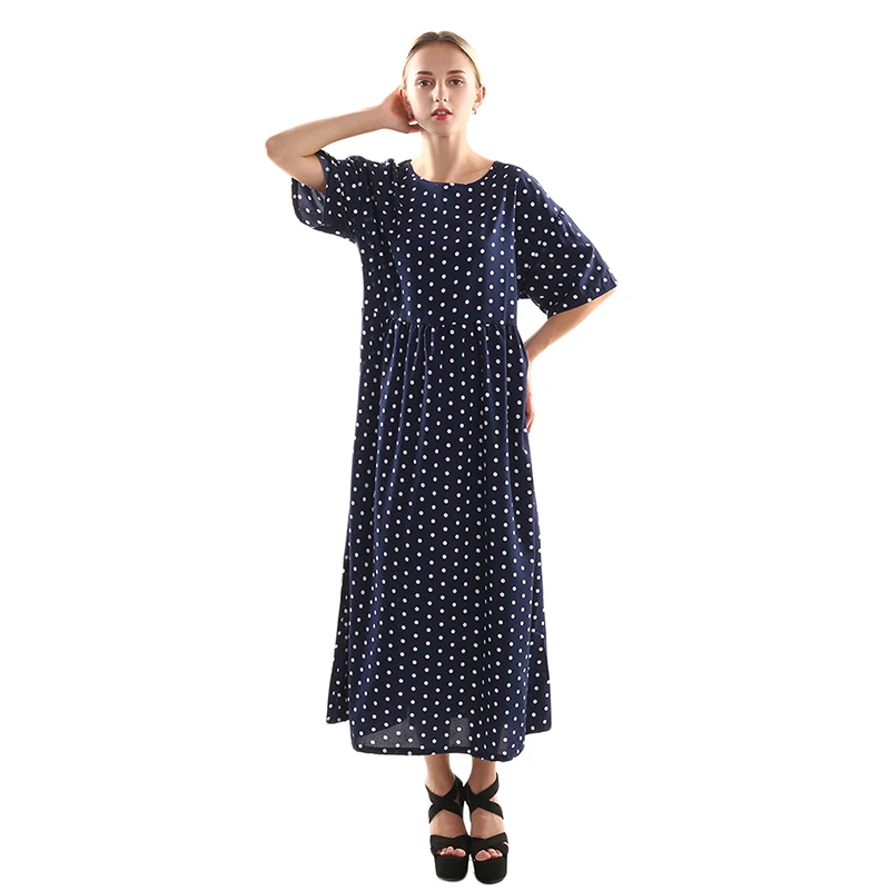 Женское винтажное платье макси с принтом в горошек модное длинное коротким