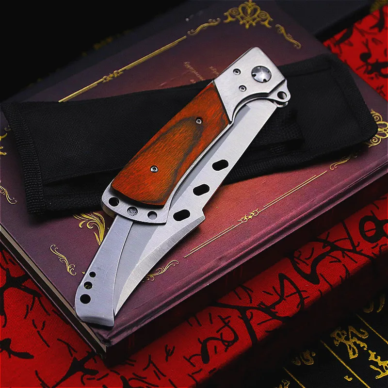 Colour wood handle folding swallowtail knife jungle hunting U.S.A Tactical body | Дом и сад