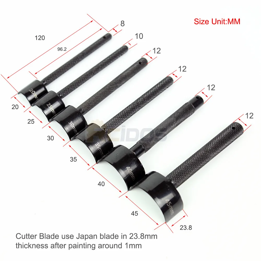 Рифленая ручка 1/2 дюйма C форма полукруга RCIDOS кожевенный концевик Размер