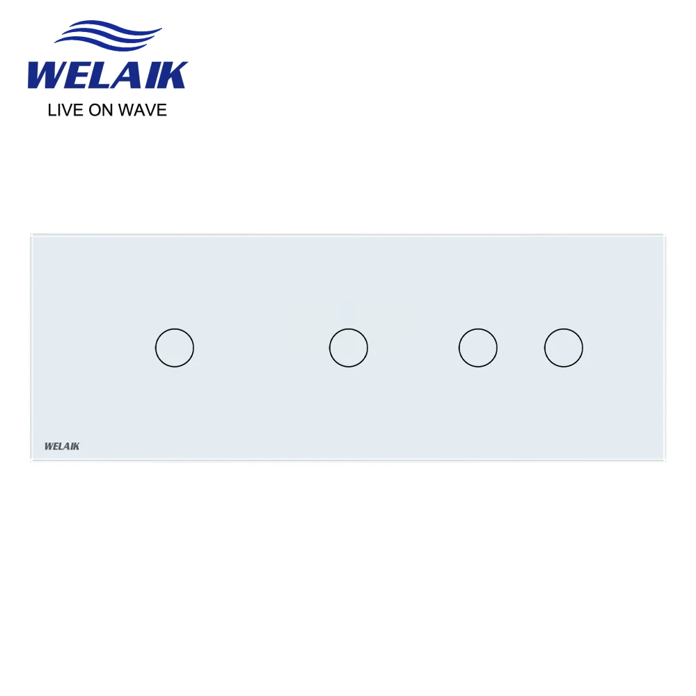 Фото Сенсорный выключатель WELAIK A39112W1, европейский стандарт, 3 рамки, 222*80 мм, 1 клавиша, 2 клавиши, светодиодный светильник, настенный сенсорный выкл... №2