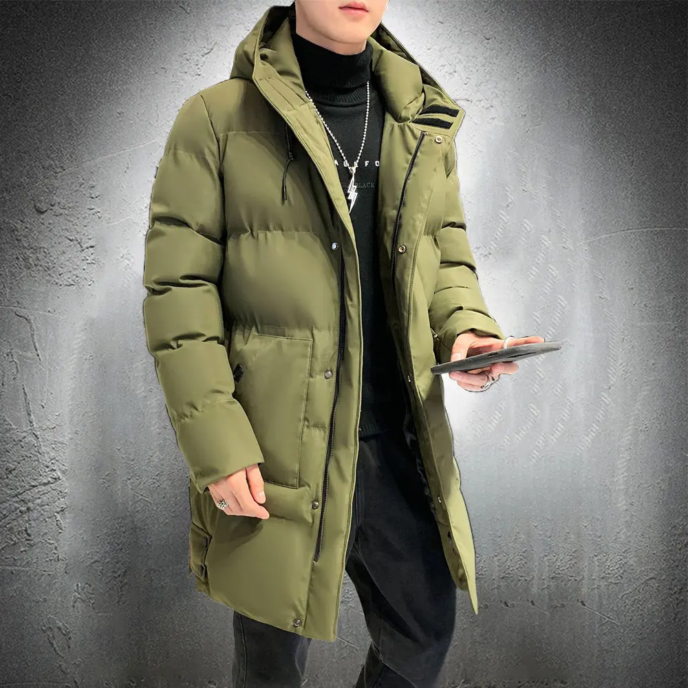 

Winter Jacket Men Long Parka Jacket Autumn Puffer Jacket Men Overcoat Outwear Long Jacket Army Green Hooded Coat Plus Size 8XL