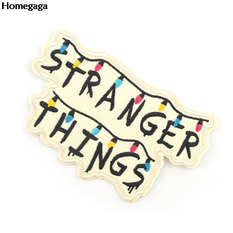Homegaga Stranger Things iron on Embroidered Patches for T-shirt Jacket Diy Patch Thermotolerant Appliques Clothing D2510 | Дом и сад