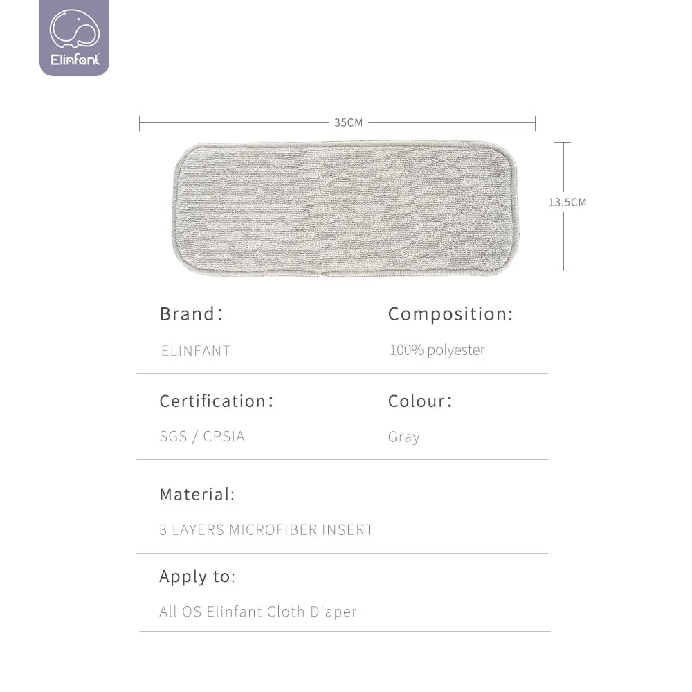 Elinfant-pa&ntilde;al de tela con bolsillo para beb&eacute;, impermeable, transpirable, con 8 piezas, inserto de malla gris, ajustable, tama&ntilde;o de 3 - 15kg-3