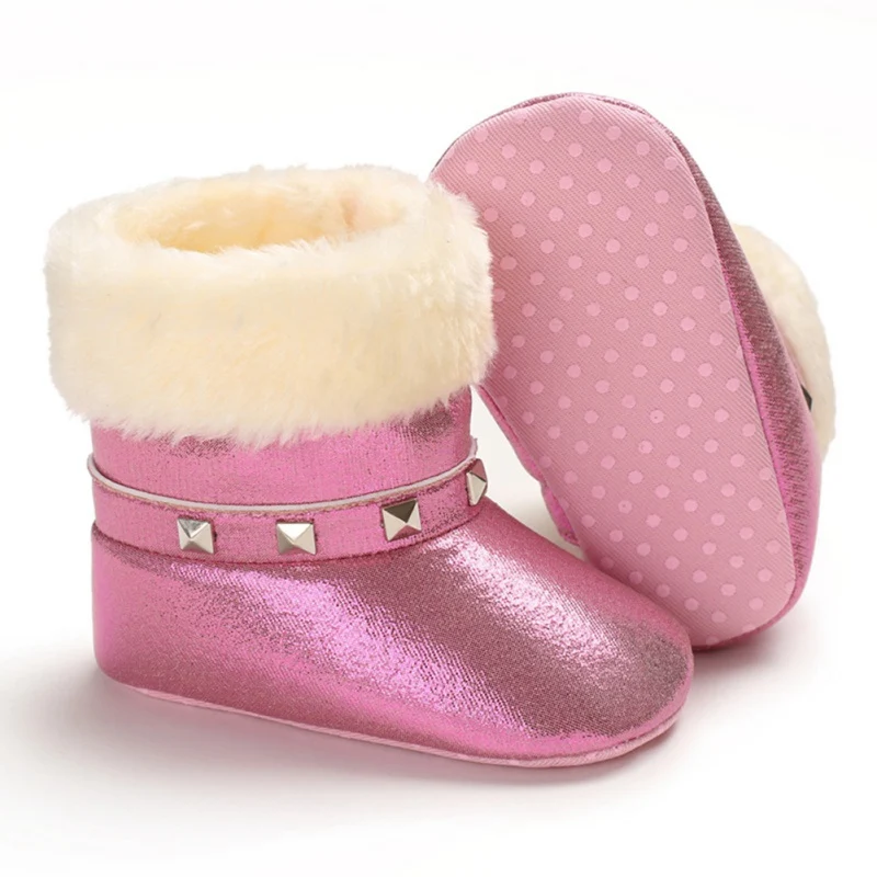 

Winter Baby Girl PU Boots New Casual Shoes Newborn Cute Non-slip Soft Sole Shoe Autumn
