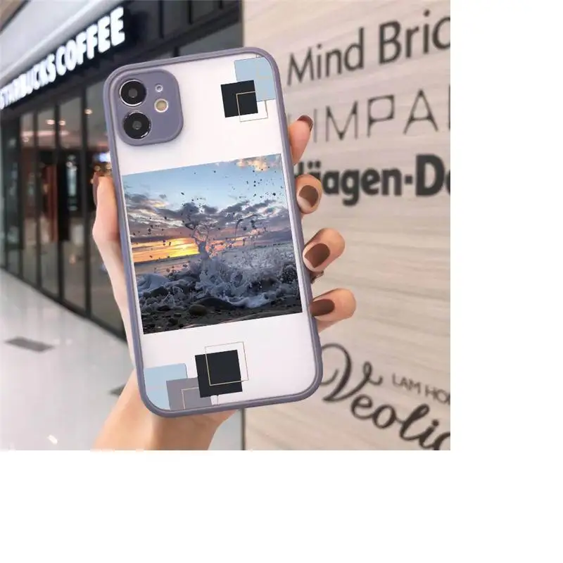 

Beautiful aesthetic sunflower Phone Cases Matte transparent For Gray iPhone 12 Mini 11 Pro XR XS Max 7 8 Plus X Back Cover