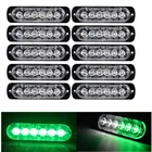 10 шт. зеленый 6 светодиодный стробирующий световой сигнал предупредительный сигнал огни Грузовик аварийный Маяк флэш-предупреждения аварийная лампа бар 12-24v светодиодный свет для грузовиков