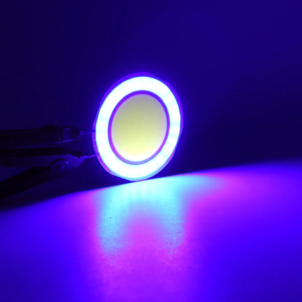 82 мм круглый Би Цвет 12V COB светодиодный светильник 5 Вт цвет: желтый Белый Синий