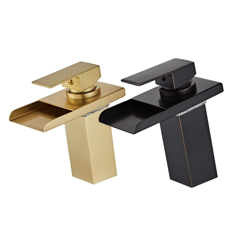 СВЕТОДИОДНЫЙ черный смеситель для раковины ванной комнаты горячей и холодной