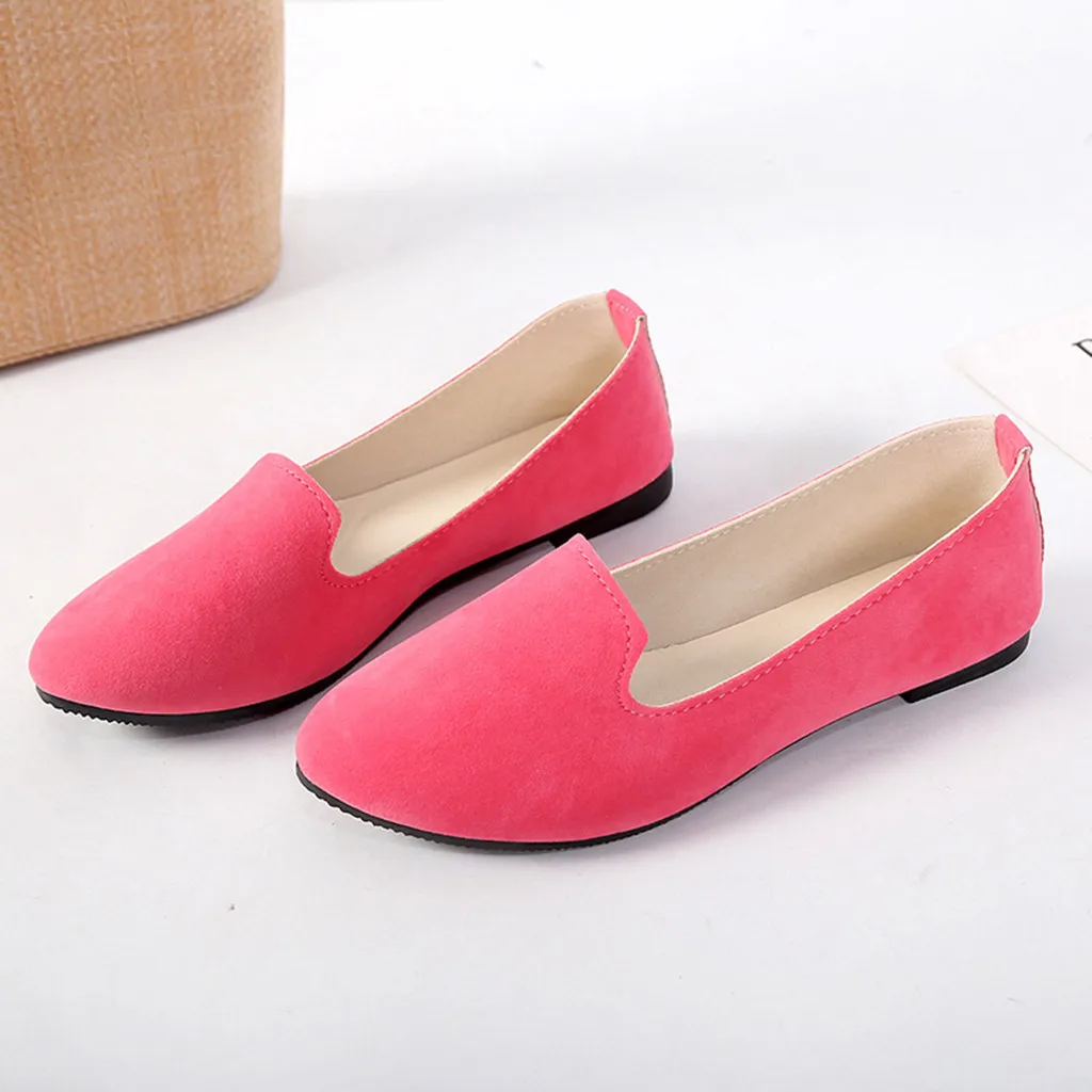 Женские однотонные туфли на плоской подошве большие размеры удобные тонкие без