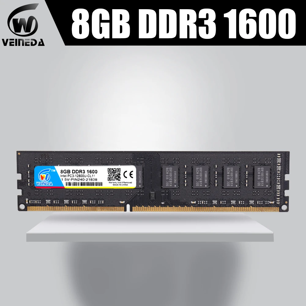 Оперативная память VEINEDA DDR3 4 ГБ 8 оперативная ddr3 1333 МГц 1600 для всех настольных ПК