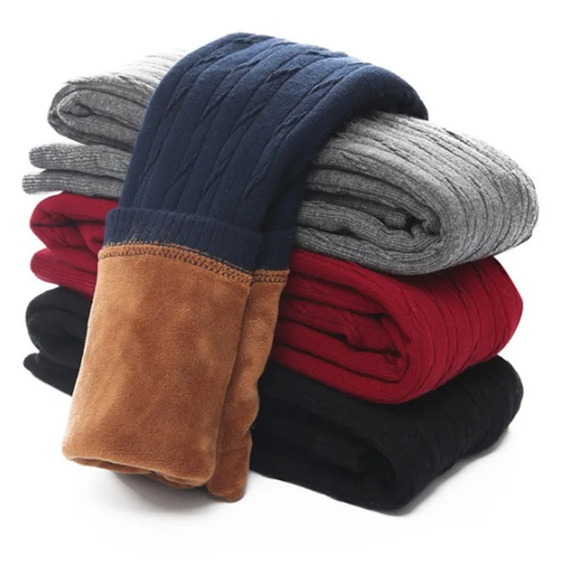 Зимние Утепленные леггинсы с бархатной подкладкой для девочек осенние брюки