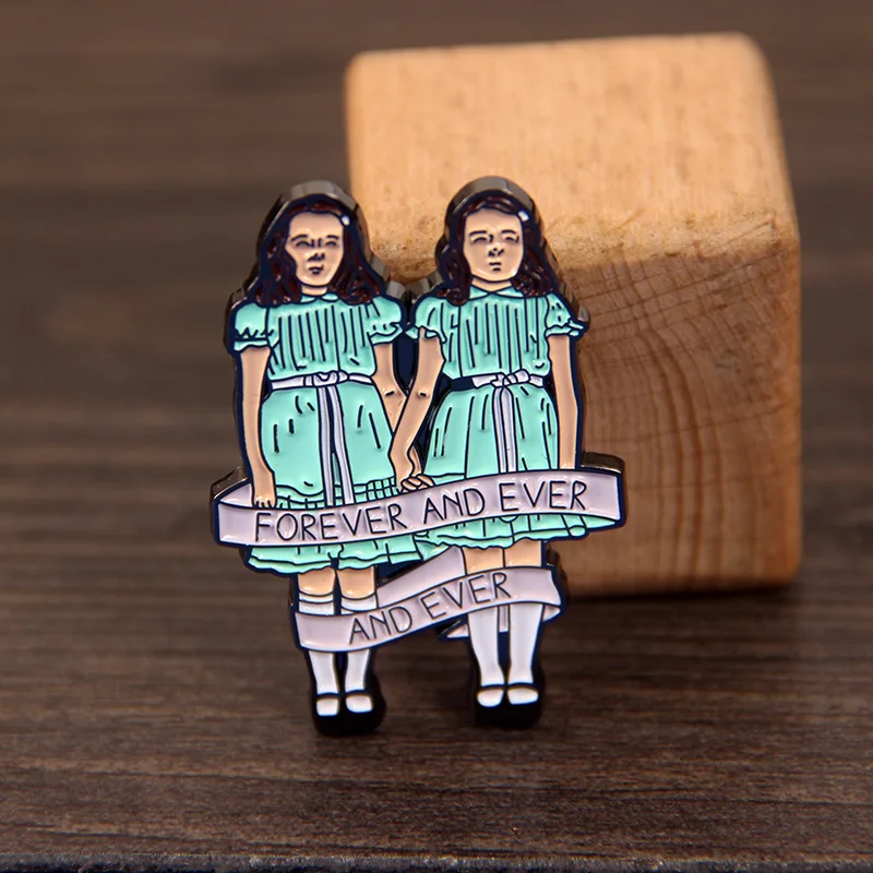 Страшный фильм Блестящий Класс двойная дочь милый мультяшный медный телефон