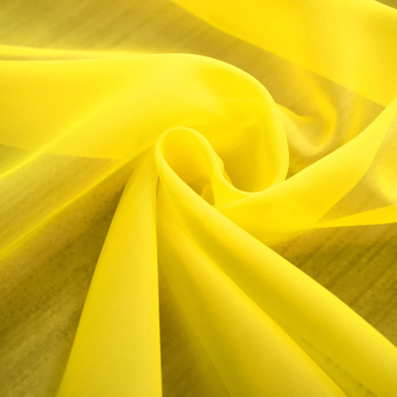 Золотая прозрачная занавеска для гостиной тонкая однотонная балкона мягкая