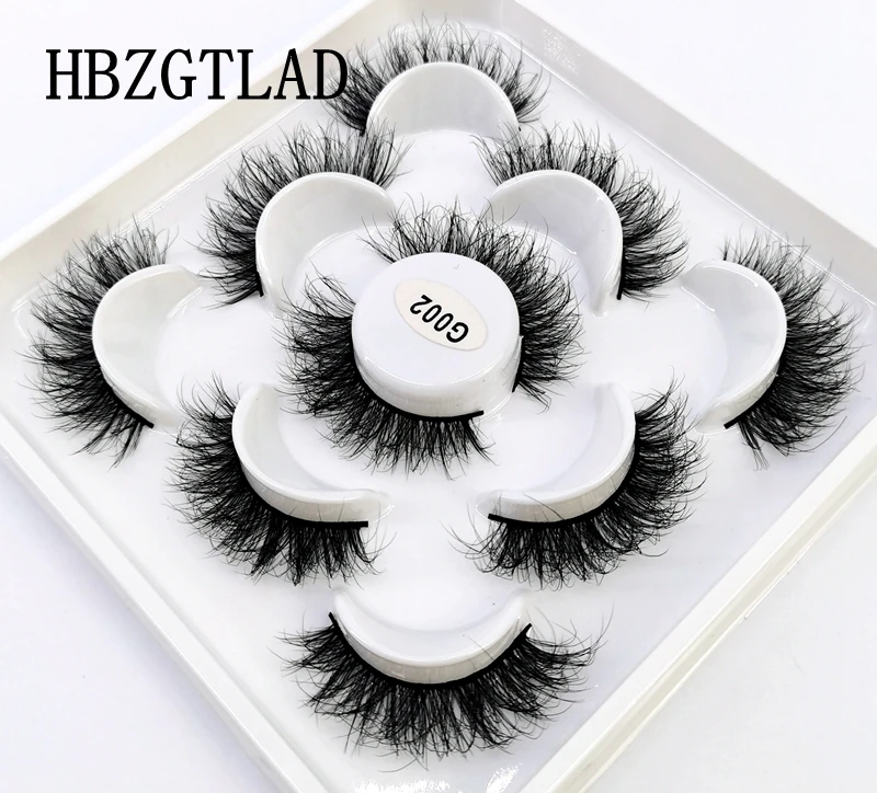 New 5 pairs Natural Long false eyelashes Bulk fake lashes makeup kit 3D Mink Lashes extension Reusable mink maquiagem |
