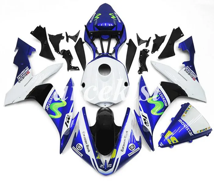 

Injection Mold New ABS Motorcycle Fairings Kit Fit for R1 2004 2005 2006 04 05 06 YZF-R1 Bodywork set add Tank cover white