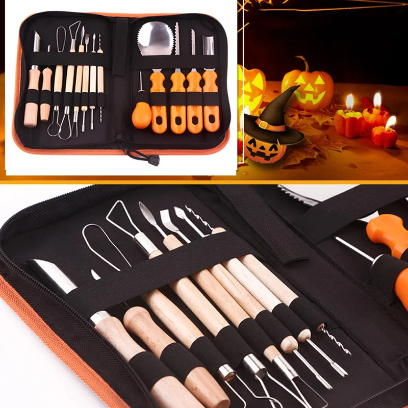 

DIY Durable 14pcs Set Pumpkin Carving Cutter Tool Kit Carve Reusable For Halloween Lanterns DC156
