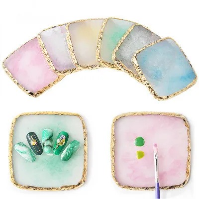 

10pcs Natural Resin Agate Nail Nail Art Gel Polish Color Palette Nail Art Color for Nail Art Tools