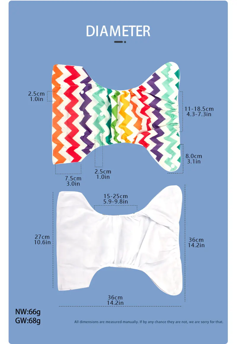 В PORORO Размеры регулируемый современная ткань Многоразовые пеленки младенца