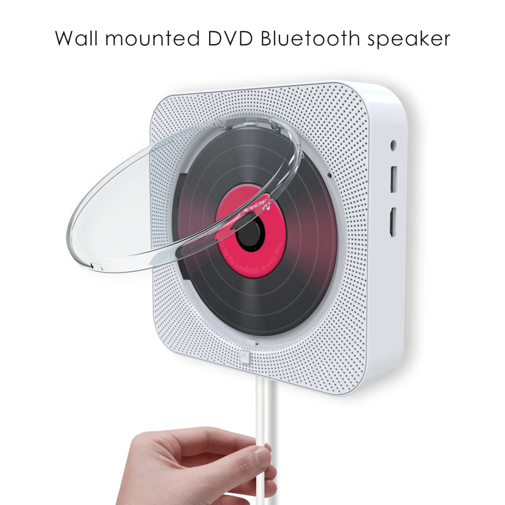kebidu Portable CD Player Bluetooth Wall Mountable Music MP3 FM Audio Radio Speaker Stereo 3.5MM Headphone Jack Home |