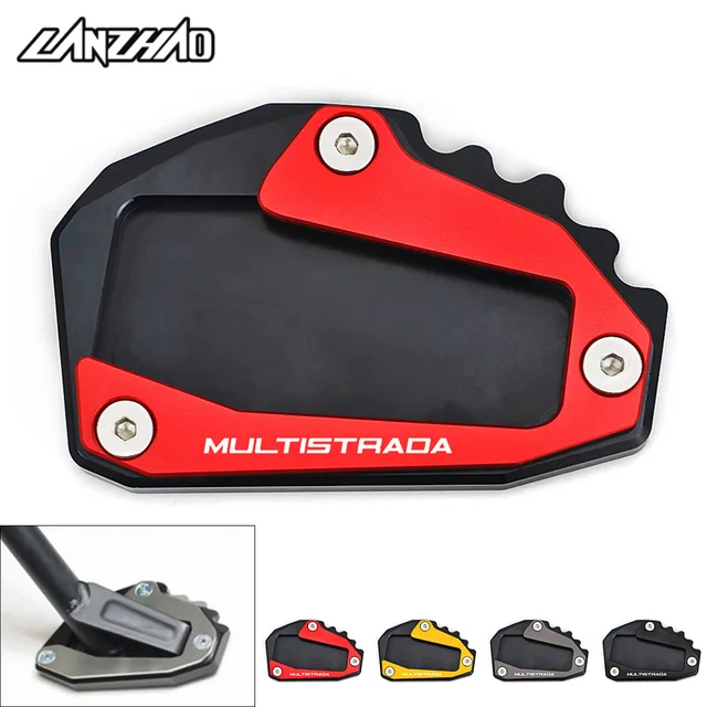 Motorcycle side stand enlarger kickstand enlarge pad cnc aluminum accessories for ducati multistrada 950 1100 1200 / s / gt 1260