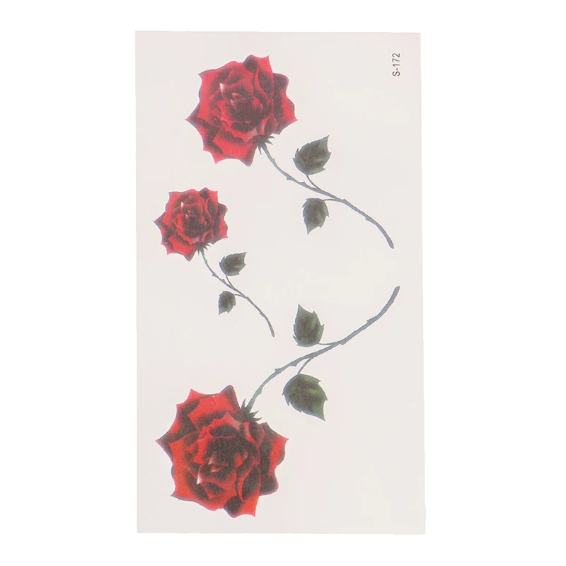 1 лист новинка водостойкая Временная красная роза тату наклейка боди арт модные
