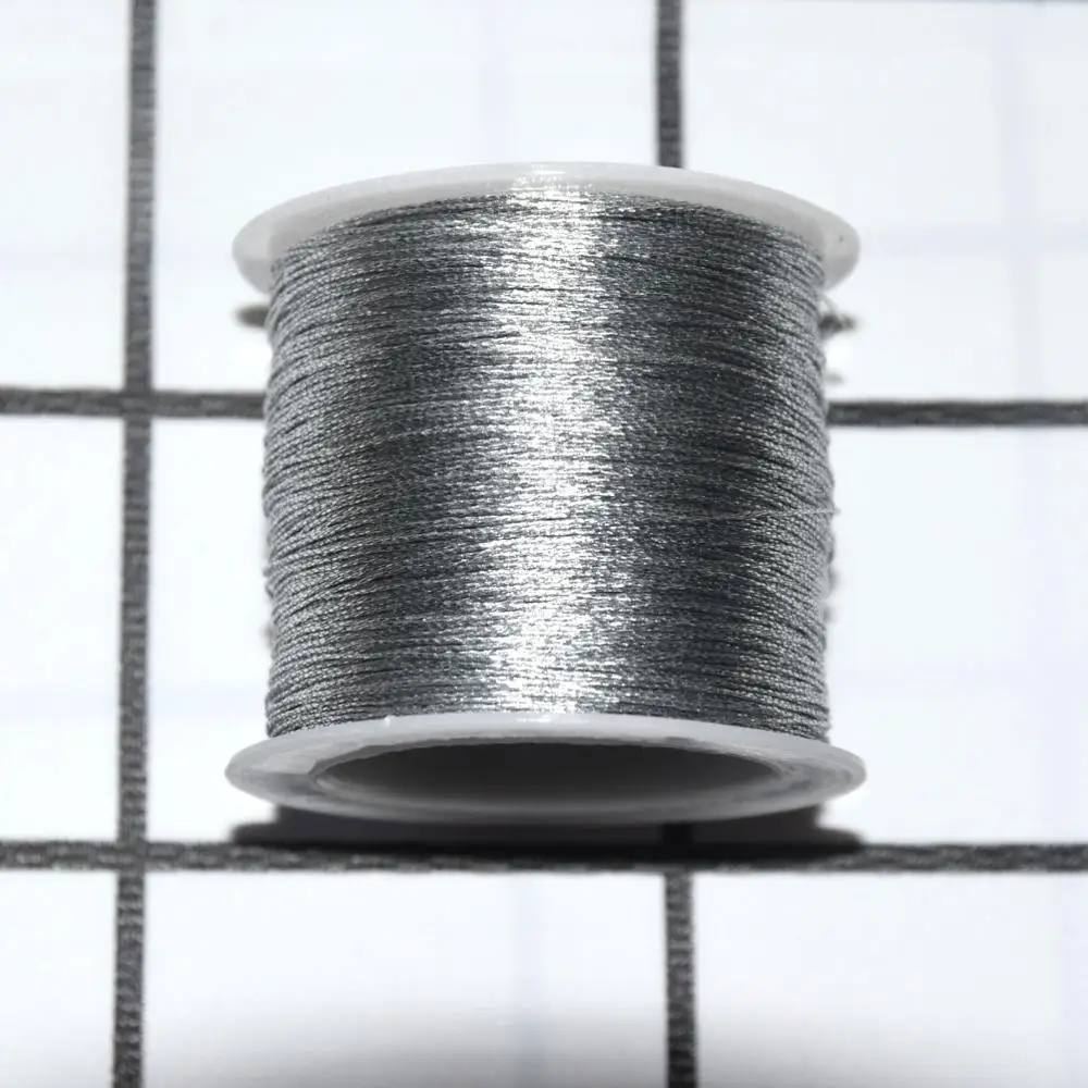silver color Gold/Silver Thread String Durable DIY Rope For Cross Stitch Necklace Bracelet Bead Tag Making Clothes Decoration - Цвет: silver color