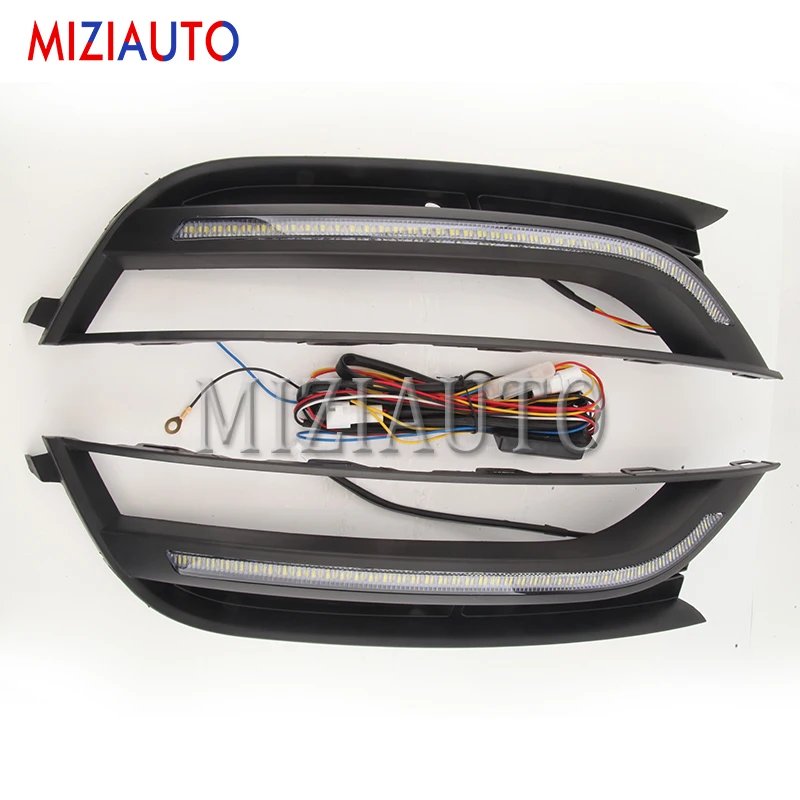 MIZIAUTO LED DRL Daytime Running Light With Blue Turn Signal Lamp for Volkswagen Passat B7 2012 2013 2014 2015 | Автомобили и