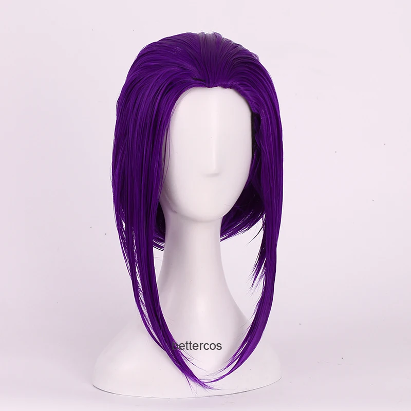 Ворон Косплей парики 35 см Боб фиолетовый короткий термостойкий синтетический