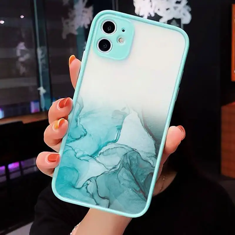 

Marble Gradient art fashion pattern Phone Case matte transparent For iphone 7 8 11 12 plus mini x xs xr pro max cover