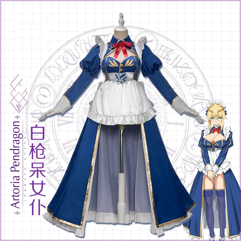 

Anime Fate/Grand Order Artoria Pendragon Maid Dress Lovely Sexy Uniform Women Cosplay Costume Halloween Free Shipping 2019 New
