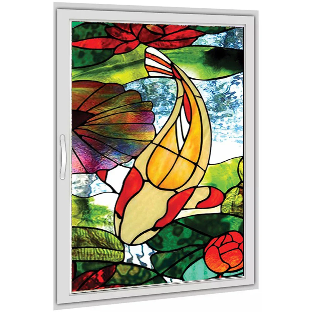 Цветная матовая оконная пленка декоративная витражная наклейка