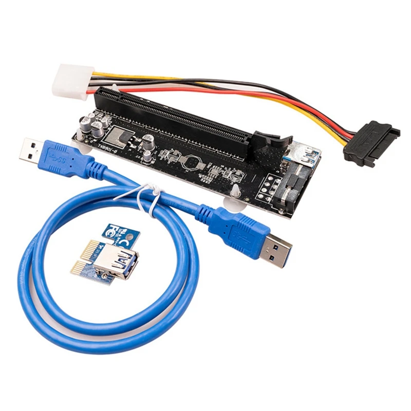 USB 3 0 PCIE PCI Express 1X для 16X расширитель Riser карта адаптера SATA 15Pin мужчина к 6Pin Мощность