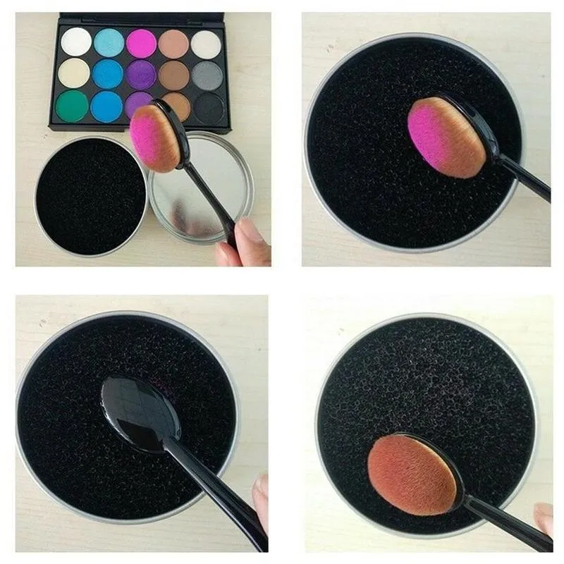 

Not Rusty Makeup Brush Tool Cleaning Box Makeup Brush Makeup Shadow Box Eye Brush Tool Brush Sponge Cleaning Cleaner N1Y8