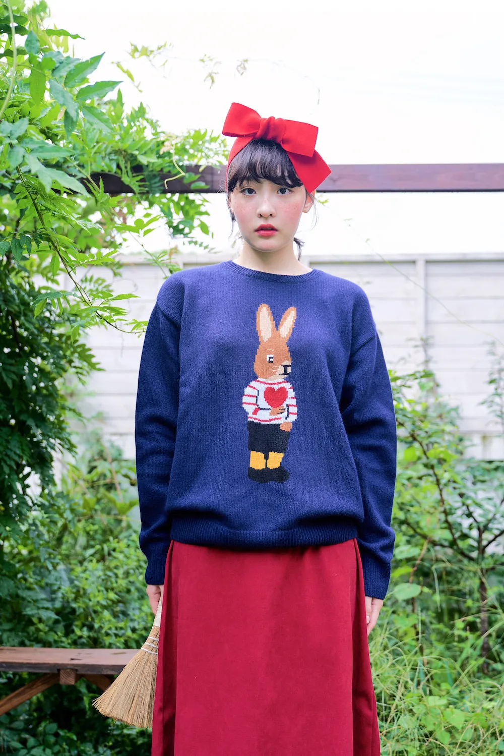 

2021 New Women Stretch Loose Chic All-match Knit Pullover Rabbit Jacquard Cartoon Sweater Thick Knitted Jumper