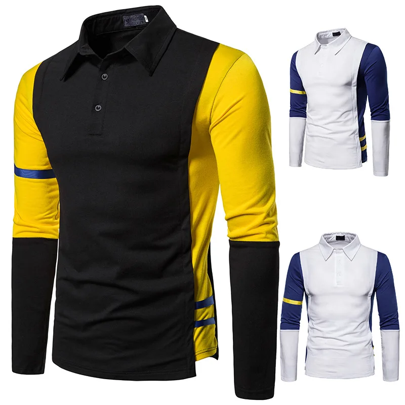 Поло рубашка для мужчин бренд поло Мода Hombre Мужская s одежда лоскутное masculino