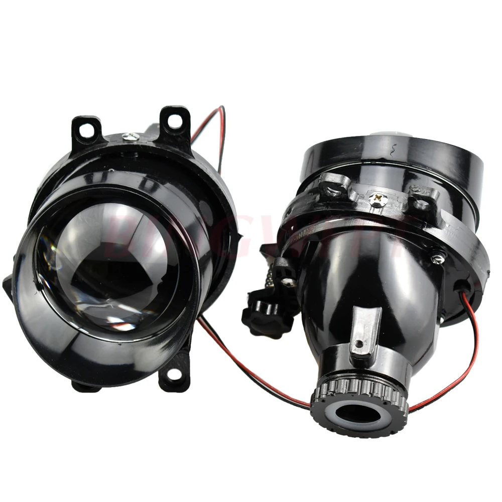 2PCS Fog Lights Bixenon Lens For Toyota Corolla/Yaris/Avensis/Camry/RAV 4/P-eugeot H11 HID Projector Lens Accessories Retrofit