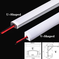 led hard light dc12v 50cm 20 inch led strip smd5730 36leds uv shape flat led aluminum channel rigid strip for indoor lighting