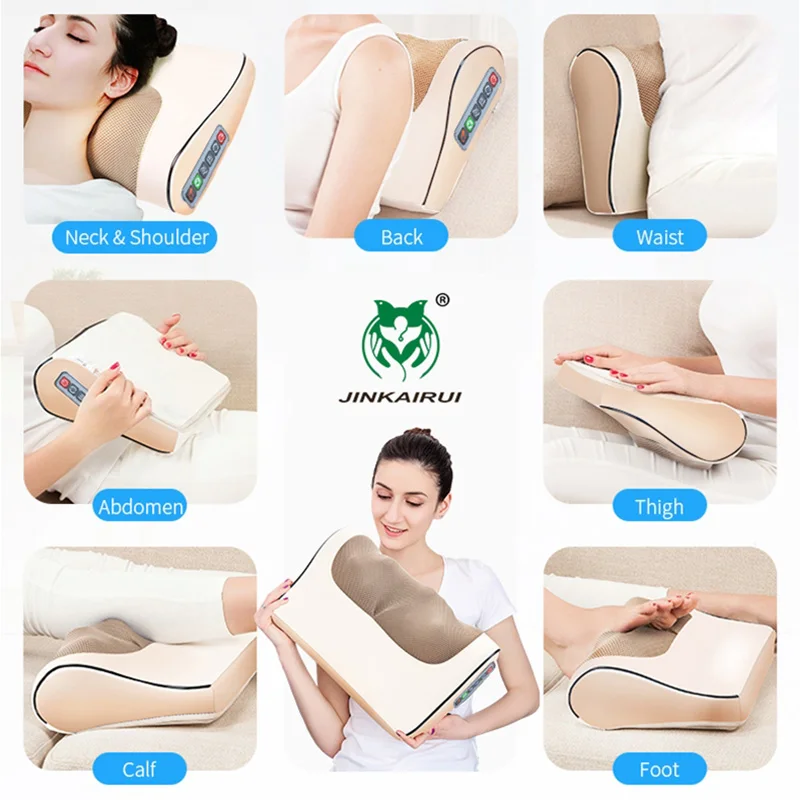 

Massage Pillow Shiatsu Heating Shoulder Back Body Multi Function Device Cervical Healthy for Home and Car