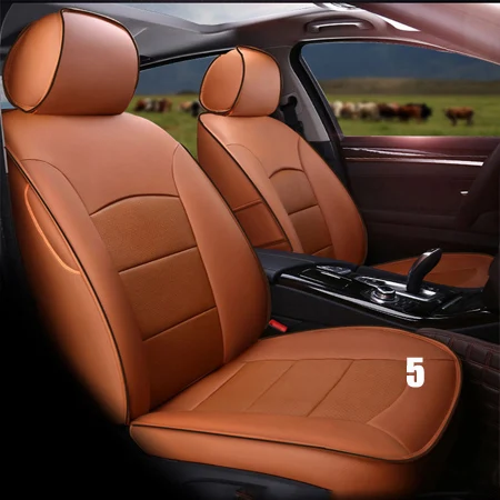 brown for 5 seat CARTAILOR чехол для автокресла из натуральной кожи и аксессуары для Land Rover Discovery, спортивные чехлы для сидений автомобилей, защита сидений, полный комплект - Название цвета: brown for 5 seat