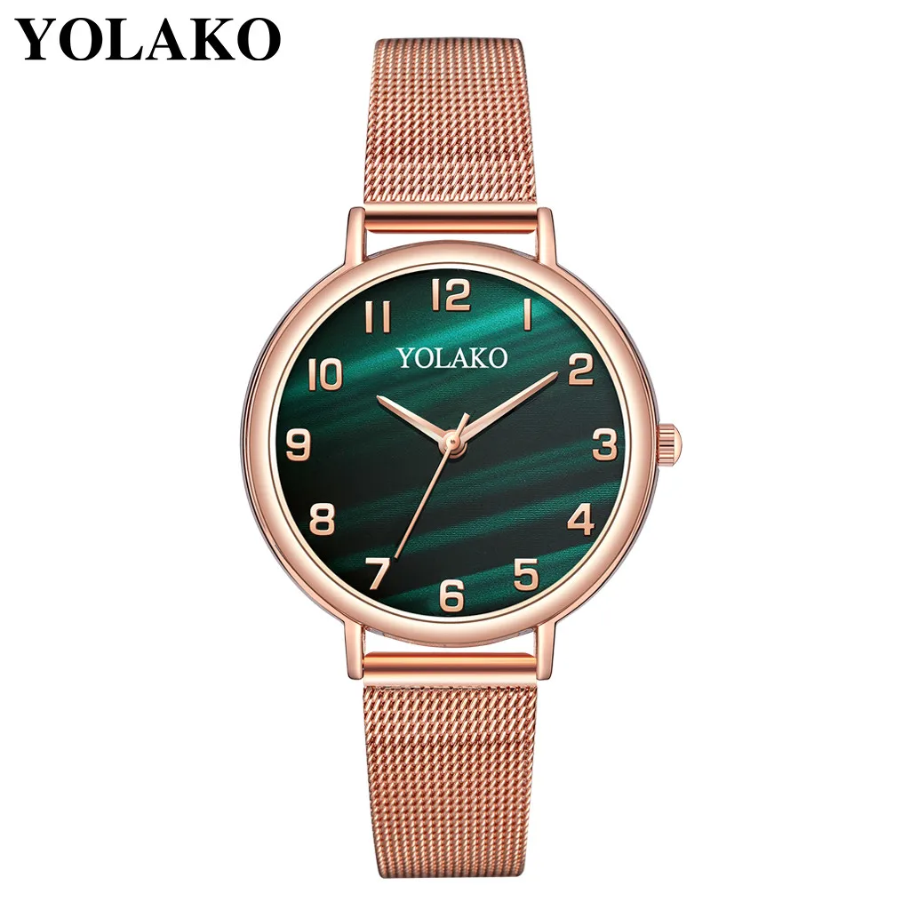 

women's watch Alloy rose gold dress female Sleek Minimalist Fashion With Strap Stainless Stee Dial Women's Quartz Watch Gift