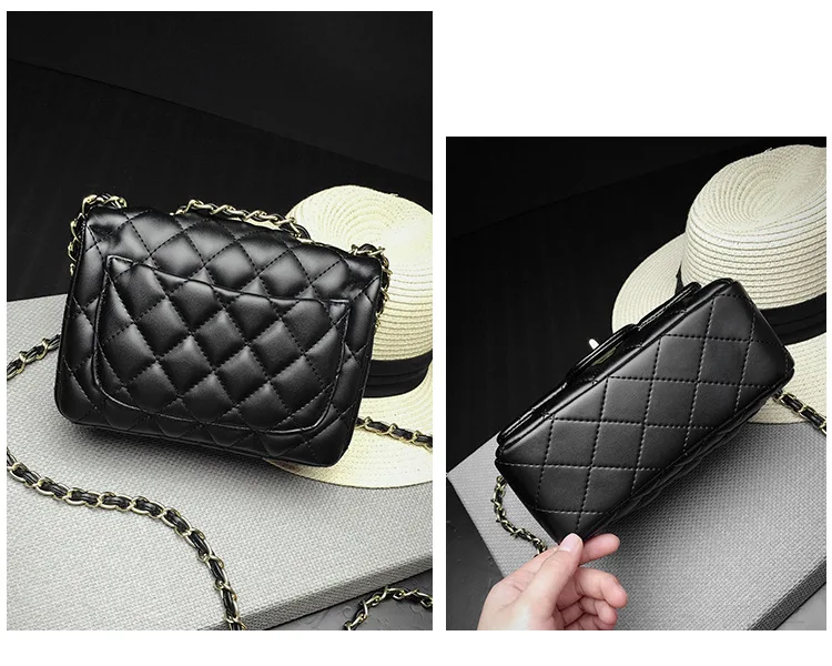 Новинка 2019 Женская клетчатая сумка на цепочке с бриллиантами женская одно плечо